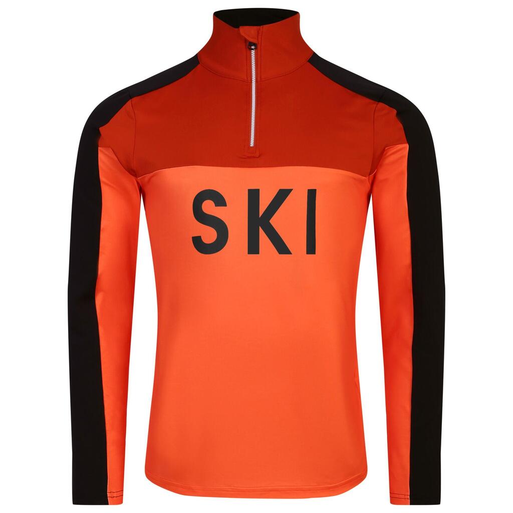 Mens Ski Core Stretch Base Layer Top (Puffins Orange/Rooibos Tea)