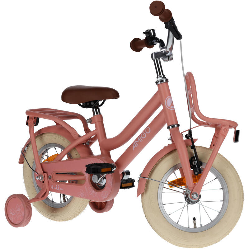 AMIGO Vélo fille Bella 12 Pouces 21 cm Fille Frein à rétropédalage Saumon