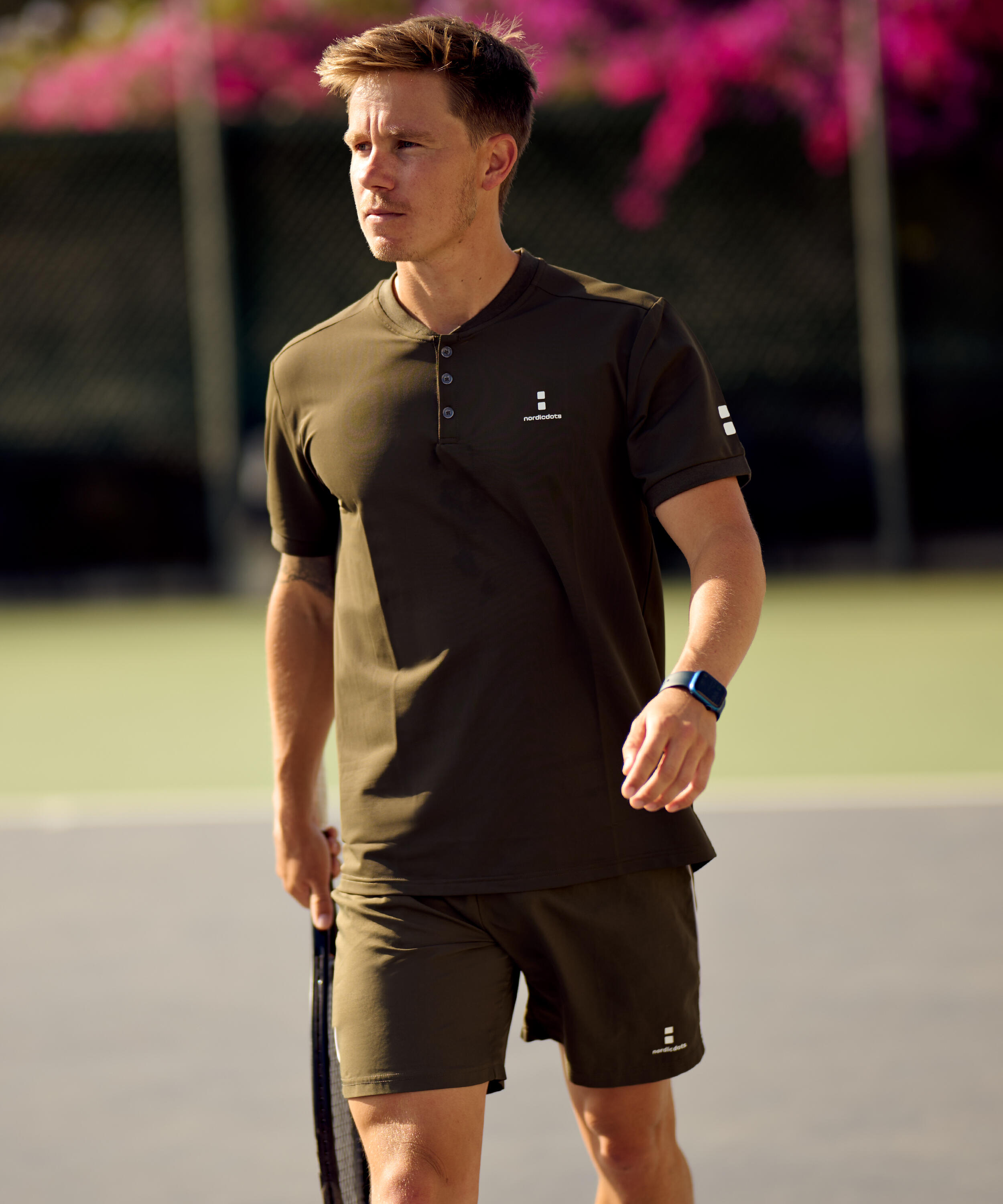 NORDICDOTS Excellence Tennis/Padel Polo Heren olijfgroen