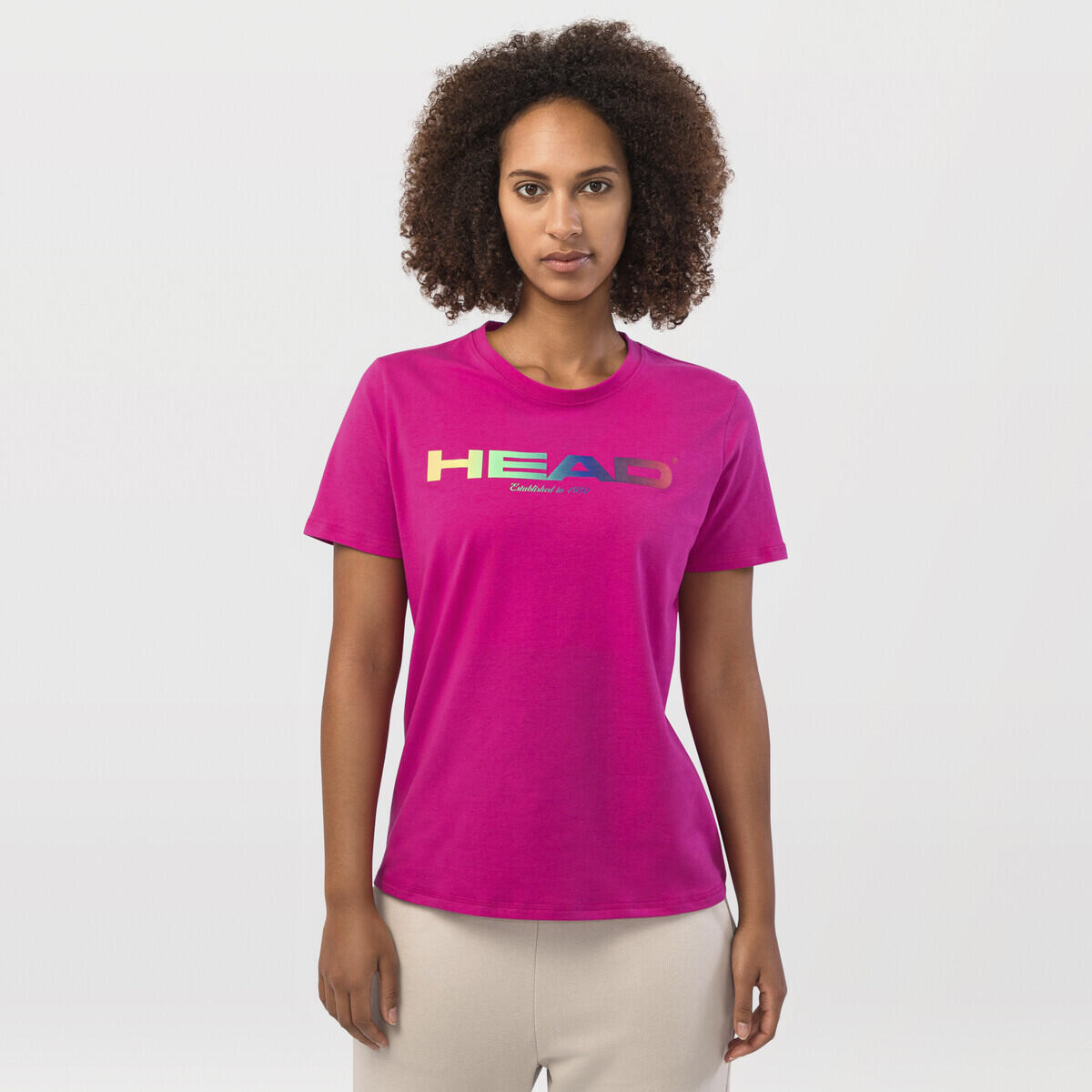 Head - Rainbow T-shirt Women - T-shirt Manches Courtes - Rose - S - Decathlon