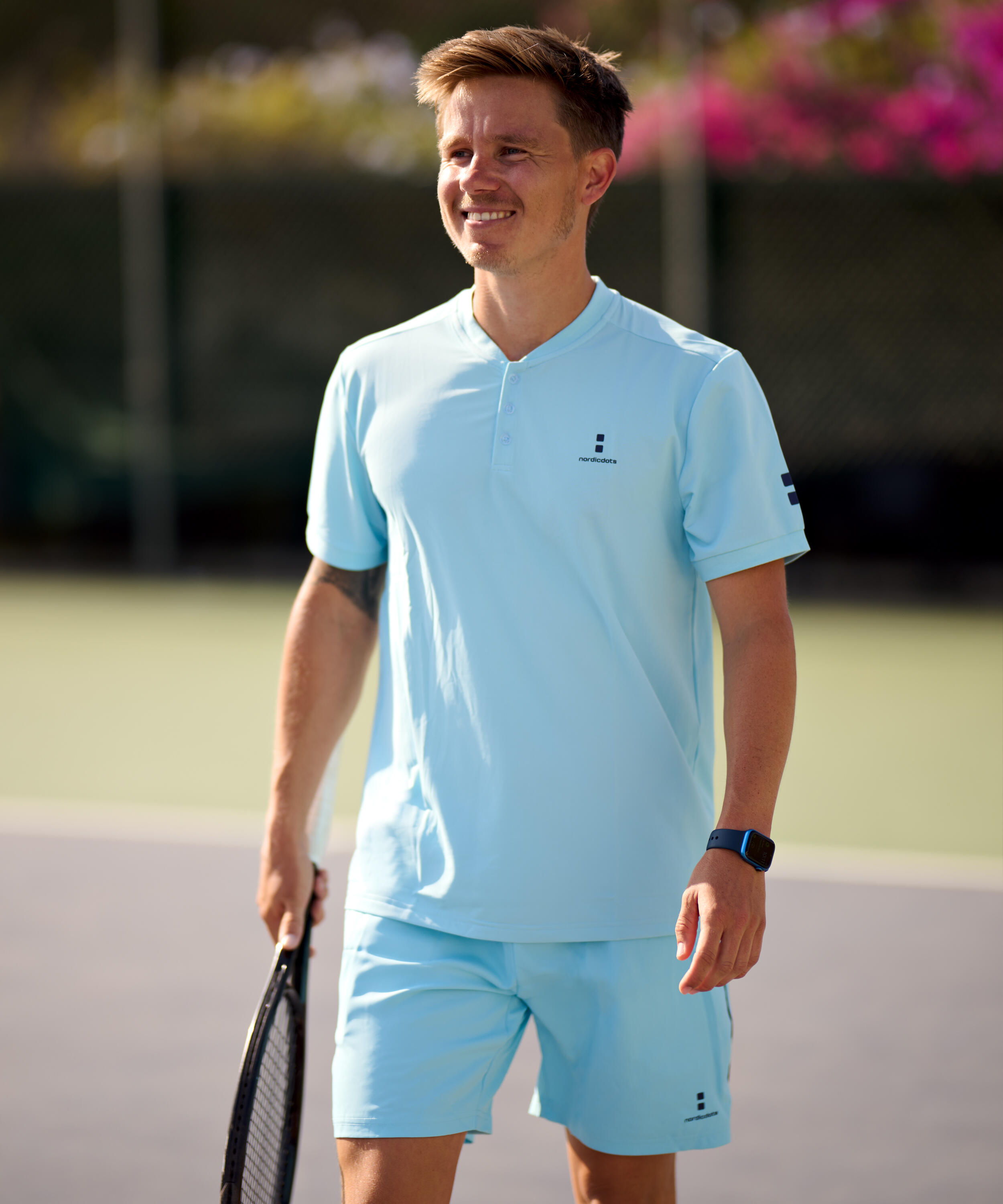 NORDICDOTS Excellence Tennis/Padel Polo Heren koelblauw