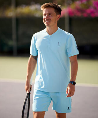 Excellence tennis/padel polo heren koelblauw