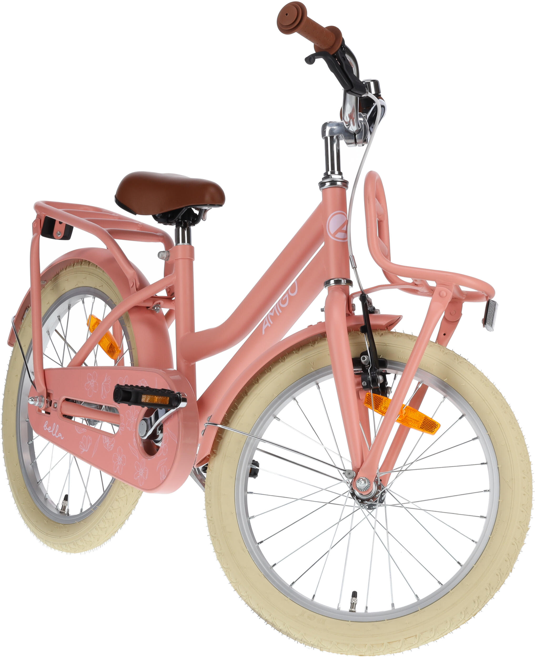 AMIGO Meisjesfiets Bella 18 Inch Meisjes Terugtraprem Zalmroze 6/7
