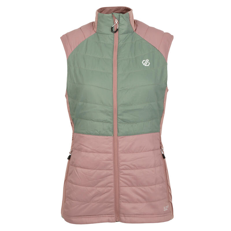 Dames Culmination Wollen Gewatteerd Gilet (Dusky Rose/Lilypad Green)