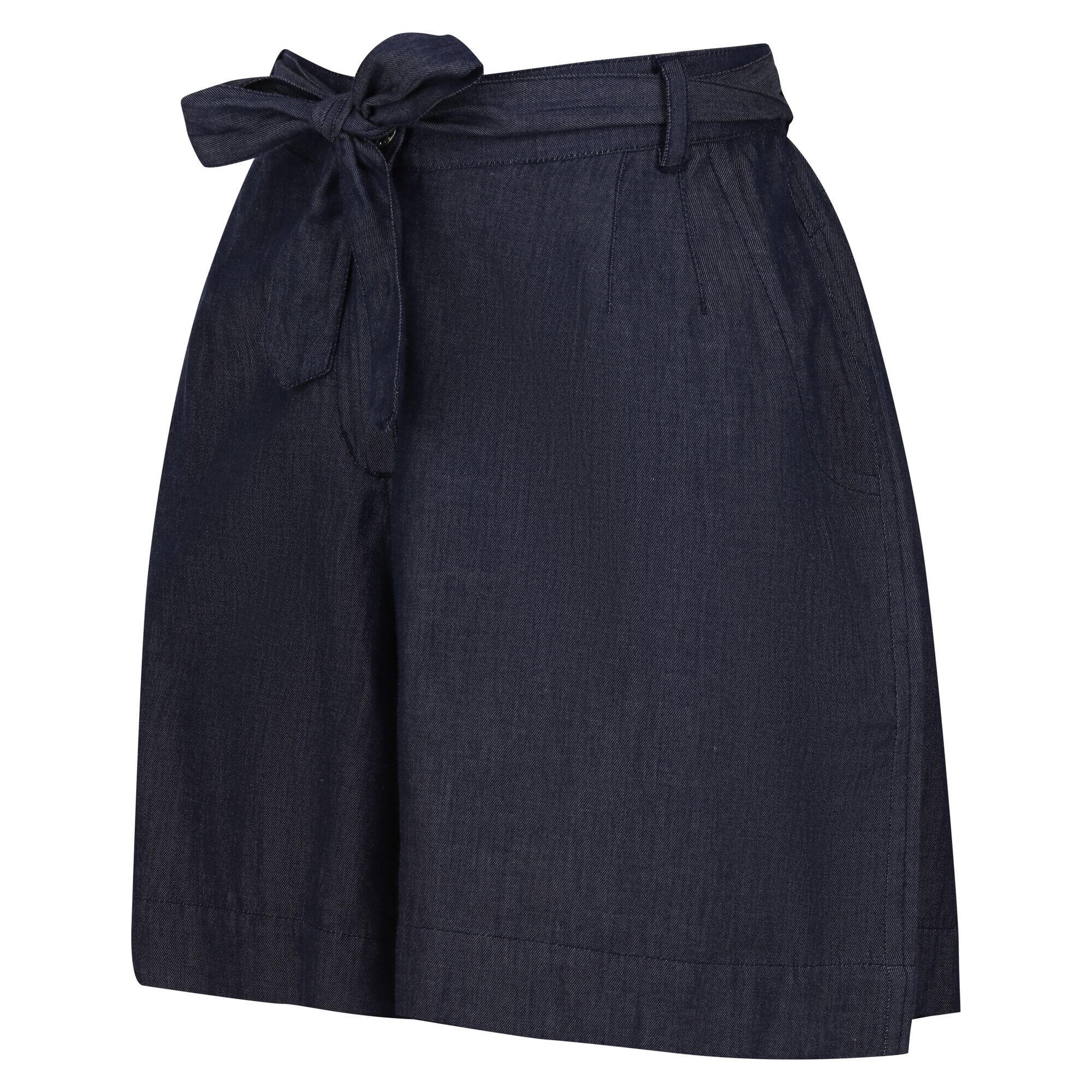 Womens/Ladies Sabela Paper Bag Shorts (Chambray) 3/5