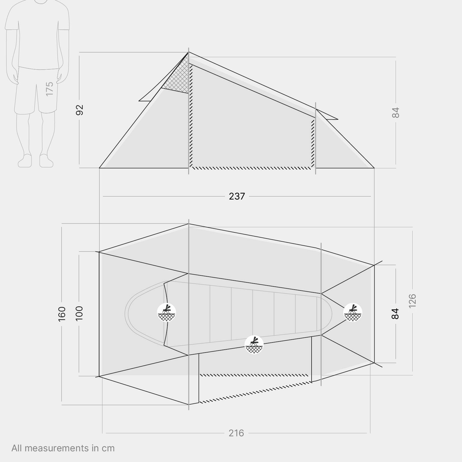 Tente tunnel de trekking - 1 place - 1,9 kg - Light Spruce S 2/7