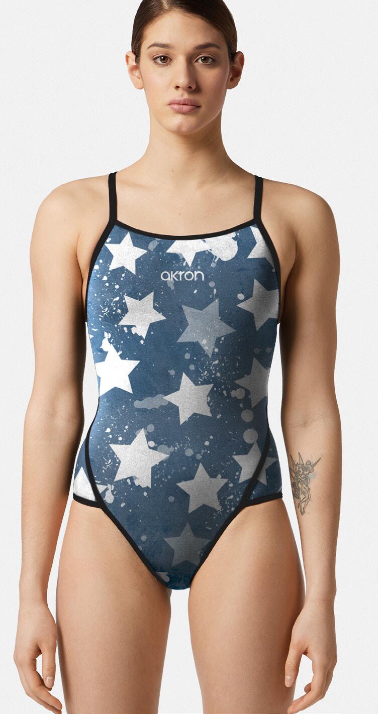 AKRON Costume intero donna Akron Jerry blu/bianco