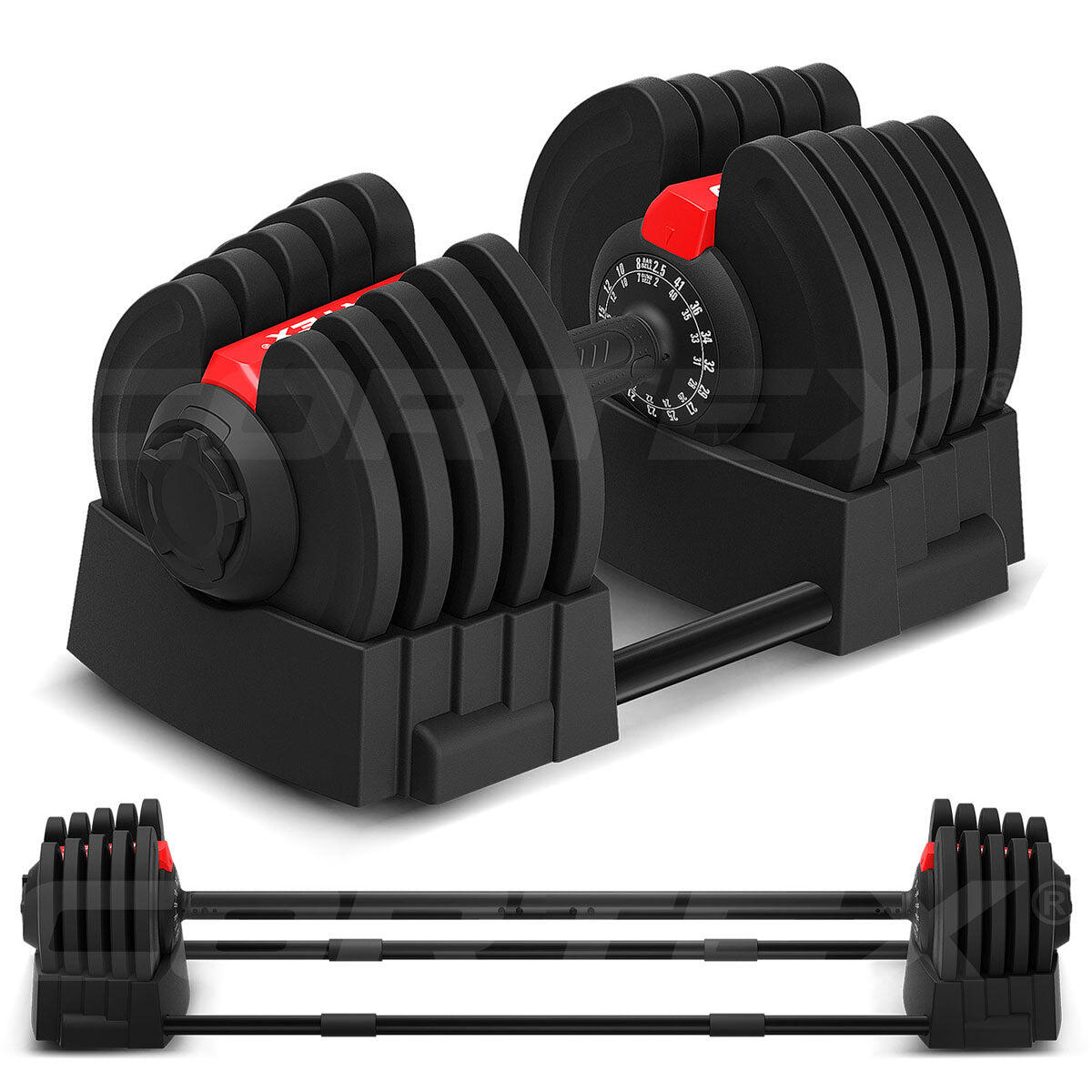 CORTEX Revolock V2 Adjustable Steel Dumbbell Barbell All-in-One (Single)