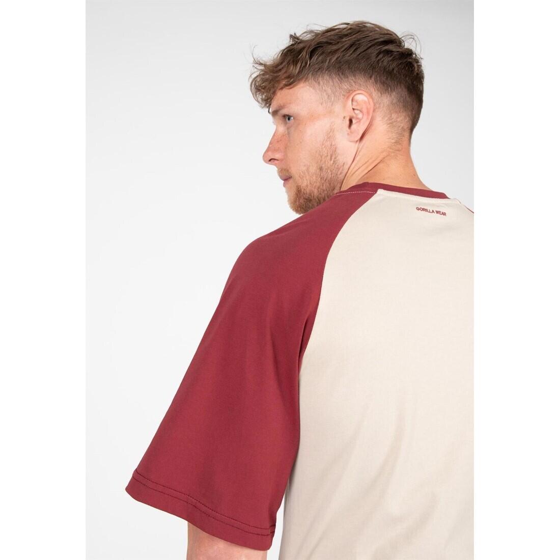Logan Oversized T-Shirt - Beige/Rood 7/7