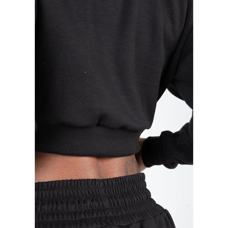 Ocala Cropped Sweat-shirt à demi-zip - Noir - M