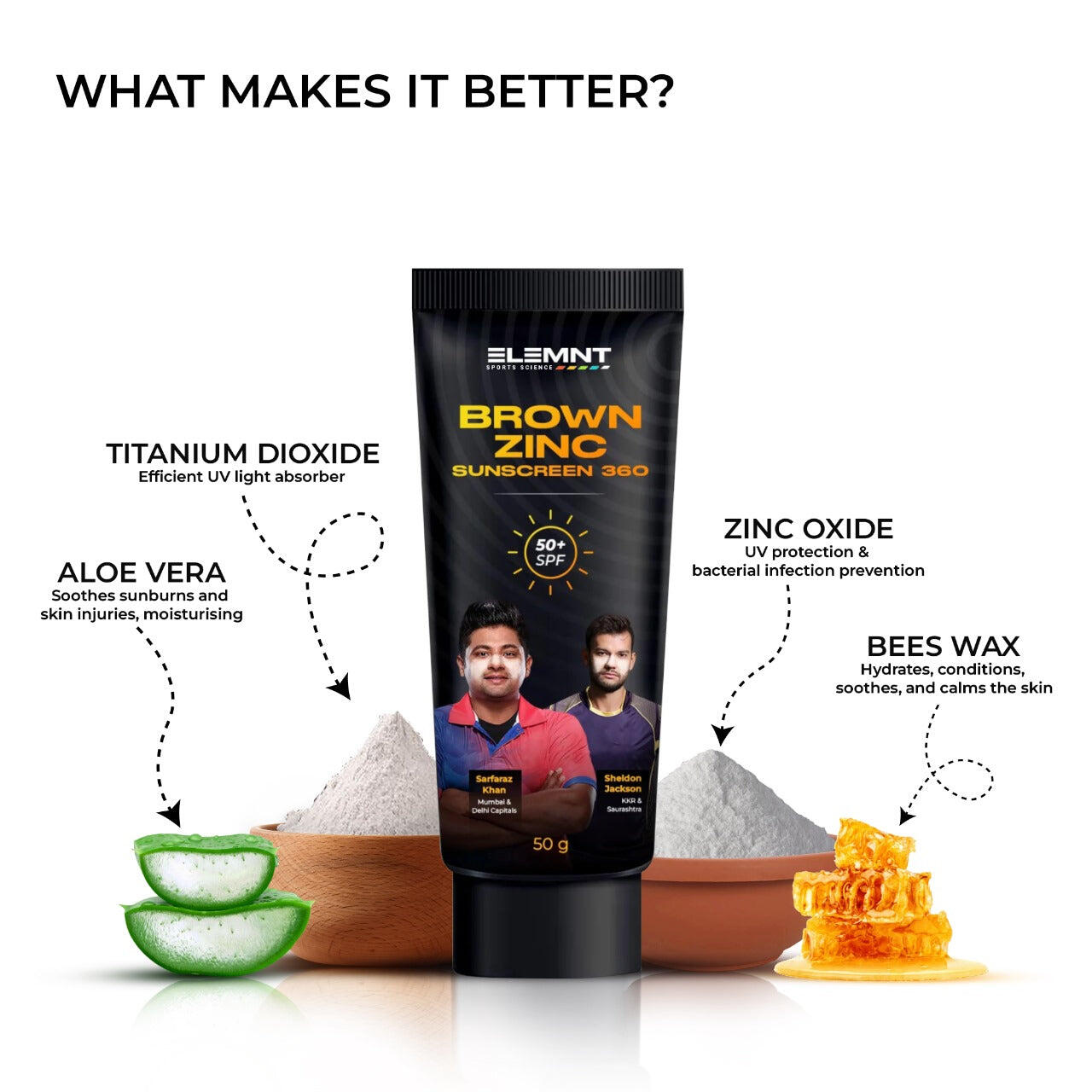 Elemnt 
Brown Zinc Sunscreen 50gm