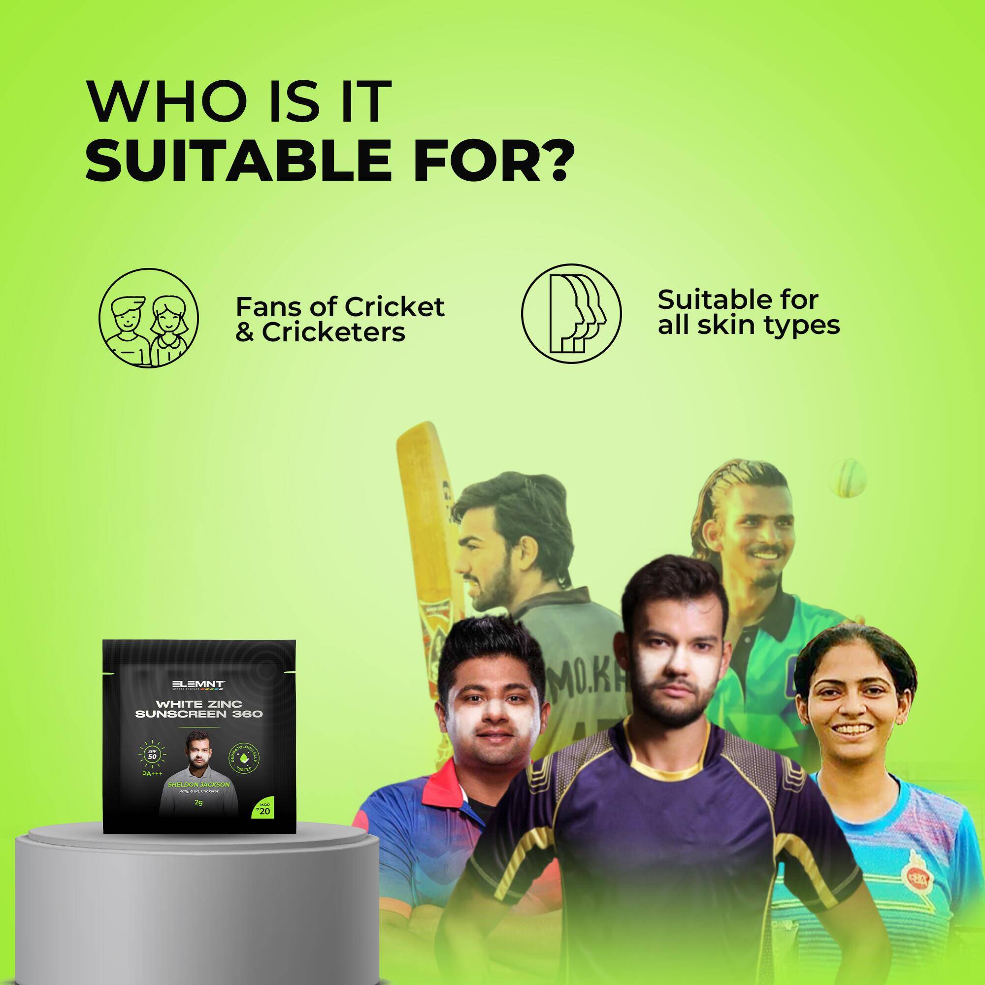 Elemnt 
White Zinc Sunscreen sachets 2gm (50pc) -  2