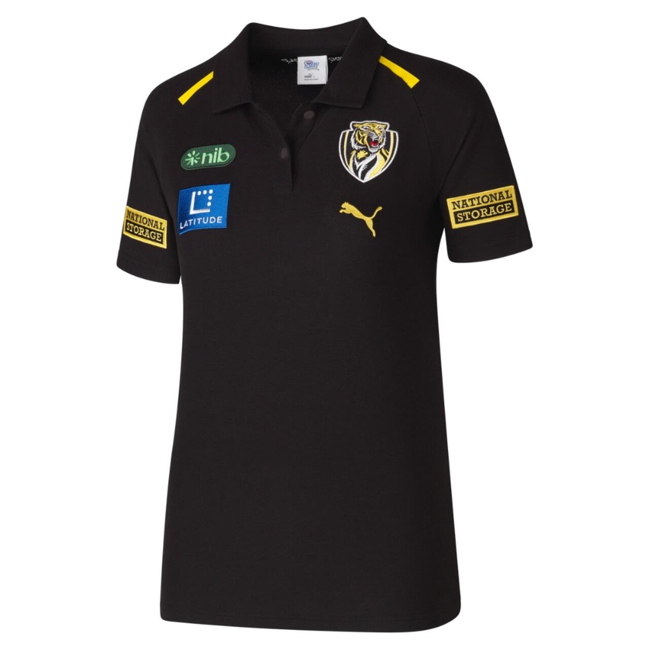 Richmond Tigers 2024 PUMA AFL Men's Team Polo | Black/ Yellow