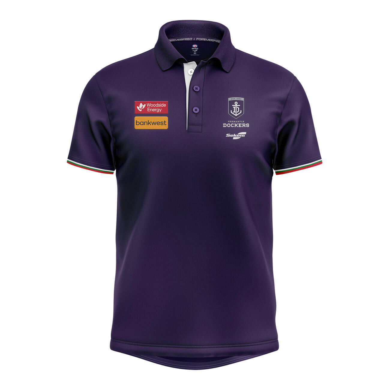 Fremantle Dockers 2024 SEKEM AFL Men's Player Polo Purple - Main Image