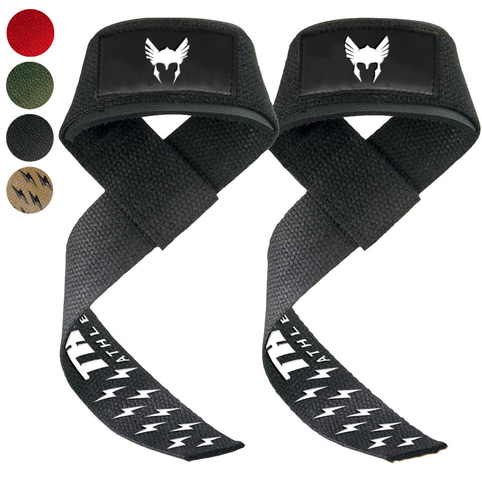 THOR ATHLETICS  Lifting Straps - Extra Grip - Powerlifting Straps - Deadlift Straps - Zwart