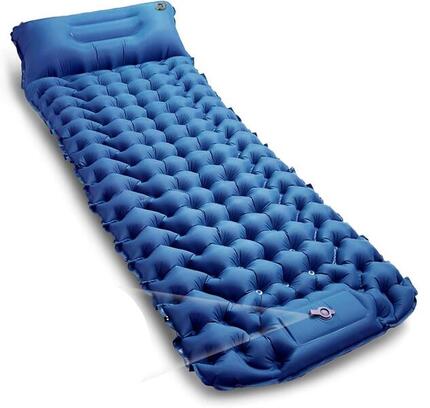 Isomatte 195 cm x 65 cm 10 cm Blau Matte Kissen Pumpe