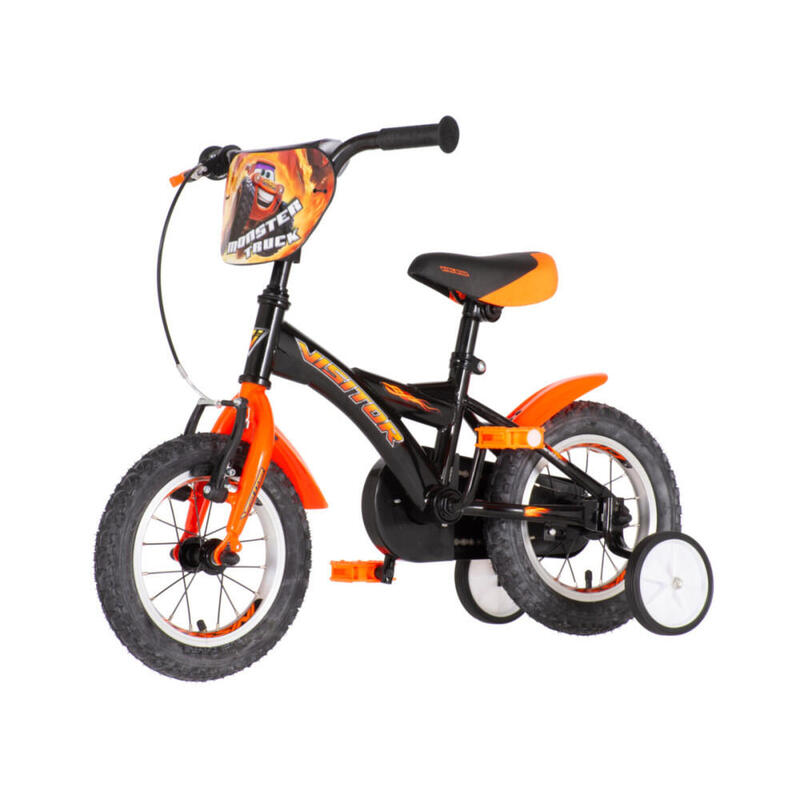 Explorer Monster Truck 12 gyerek kerékpár fekete-narancs