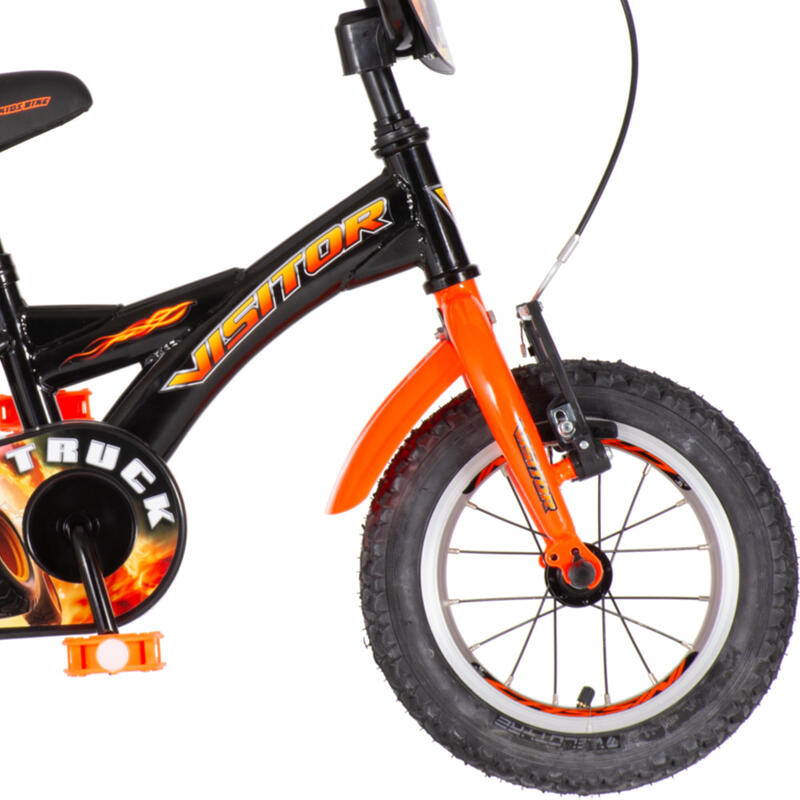 Explorer Monster Truck 12 gyerek kerékpár fekete-narancs