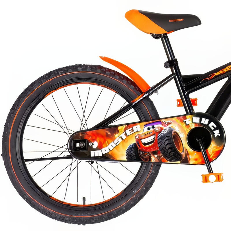 Explorer Monster Truck 20 gyerek kerékpár fekete-narancs