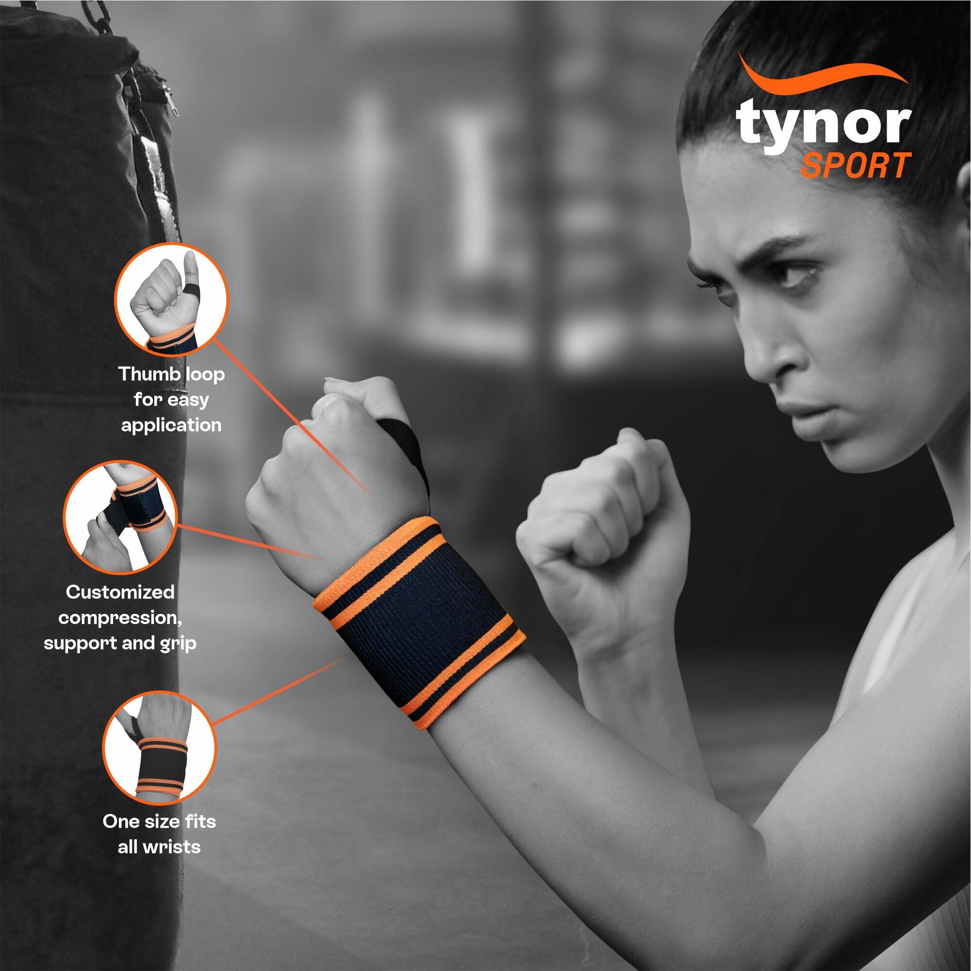 TYNOR WRIST WRAP WITH THUMB LOOP N.O -  2