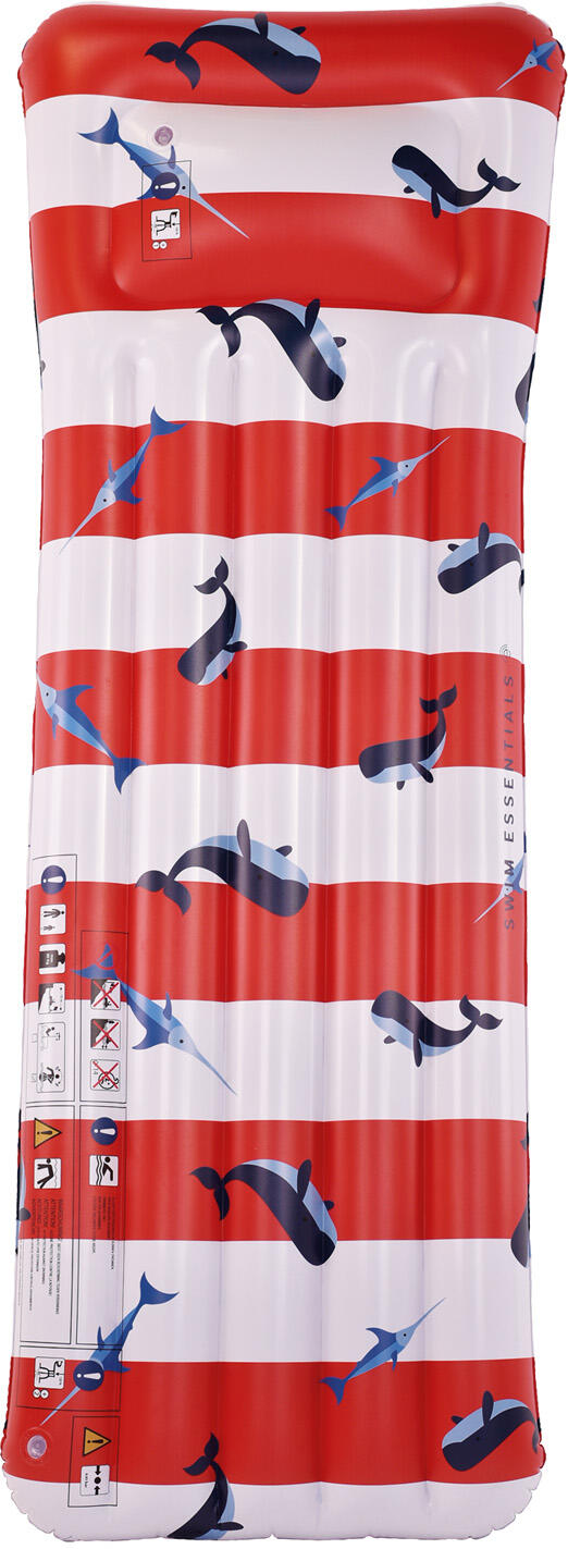 SWIM ESSENTIALS Luxus Luftmatratze Wal rot/weiß 177 cm