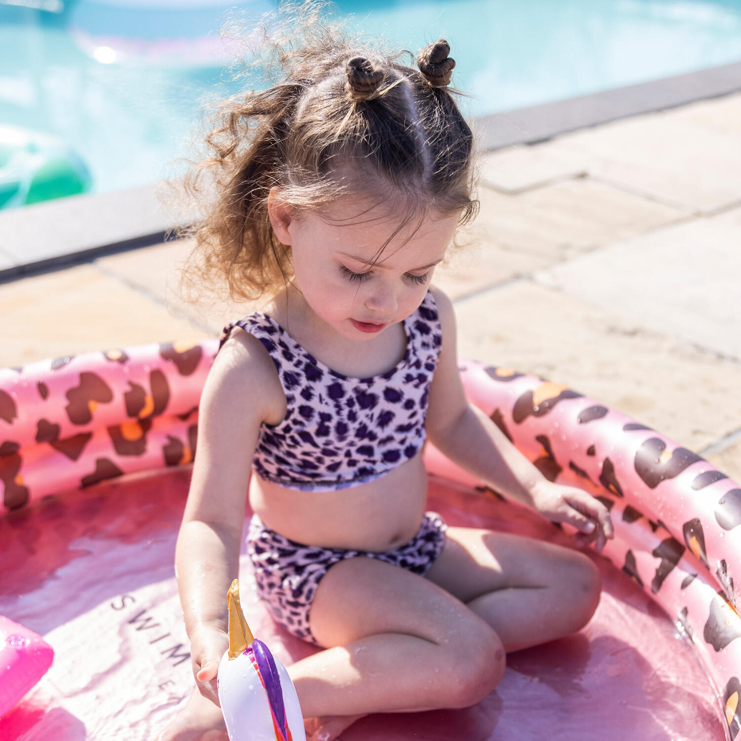 Swim Essentials Baby zwembad panterprint roségoud 100x15 cm 2/7
