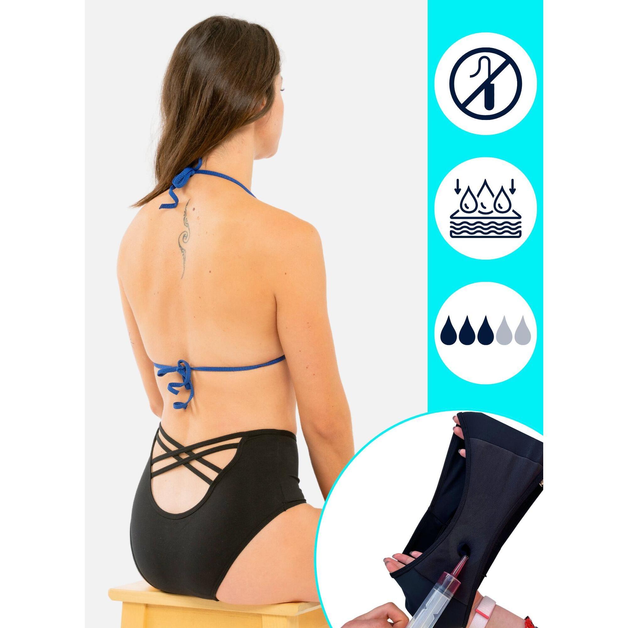 Bas de Maillot de bain Menstruel taille haute croise Flux moyen Nola SORIO Decathlon