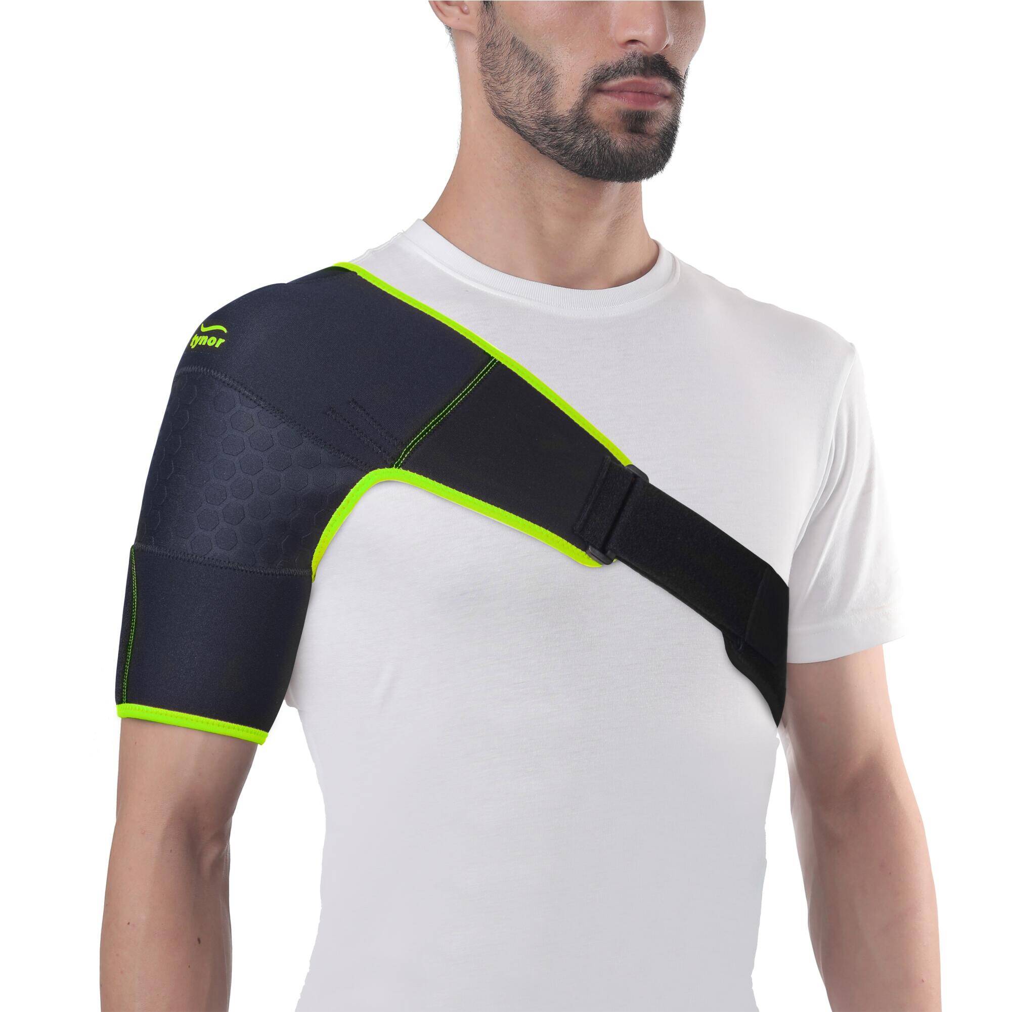 Tynor Shoulder Support Double Lock (Neo) is designed to prevent injuries and to support shoulder in overhead throwing movements of sports.