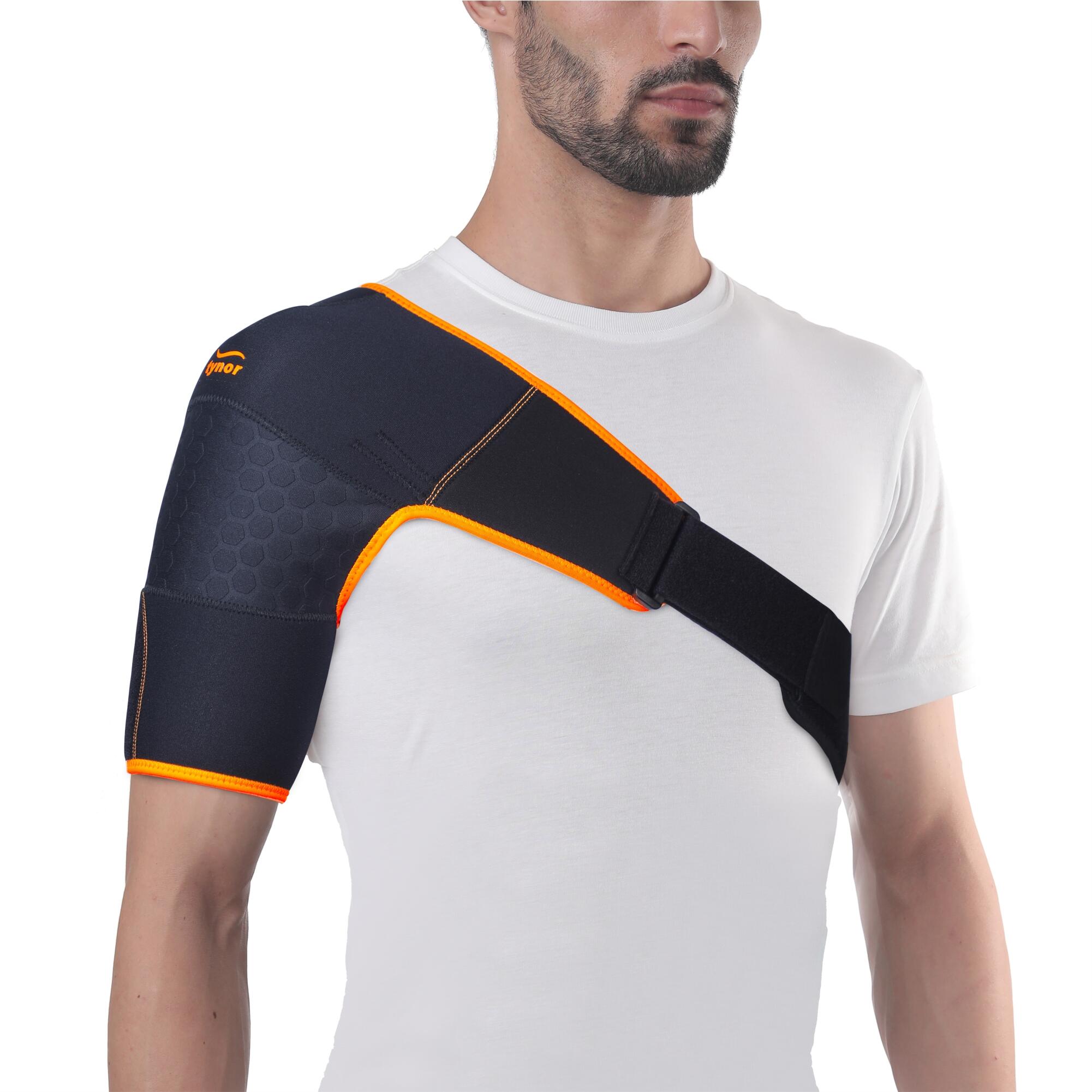 Tynor Shoulder Support Double Lock (Neo) is designed to prevent injuries and to support shoulder in overhead throwing movements of sports.