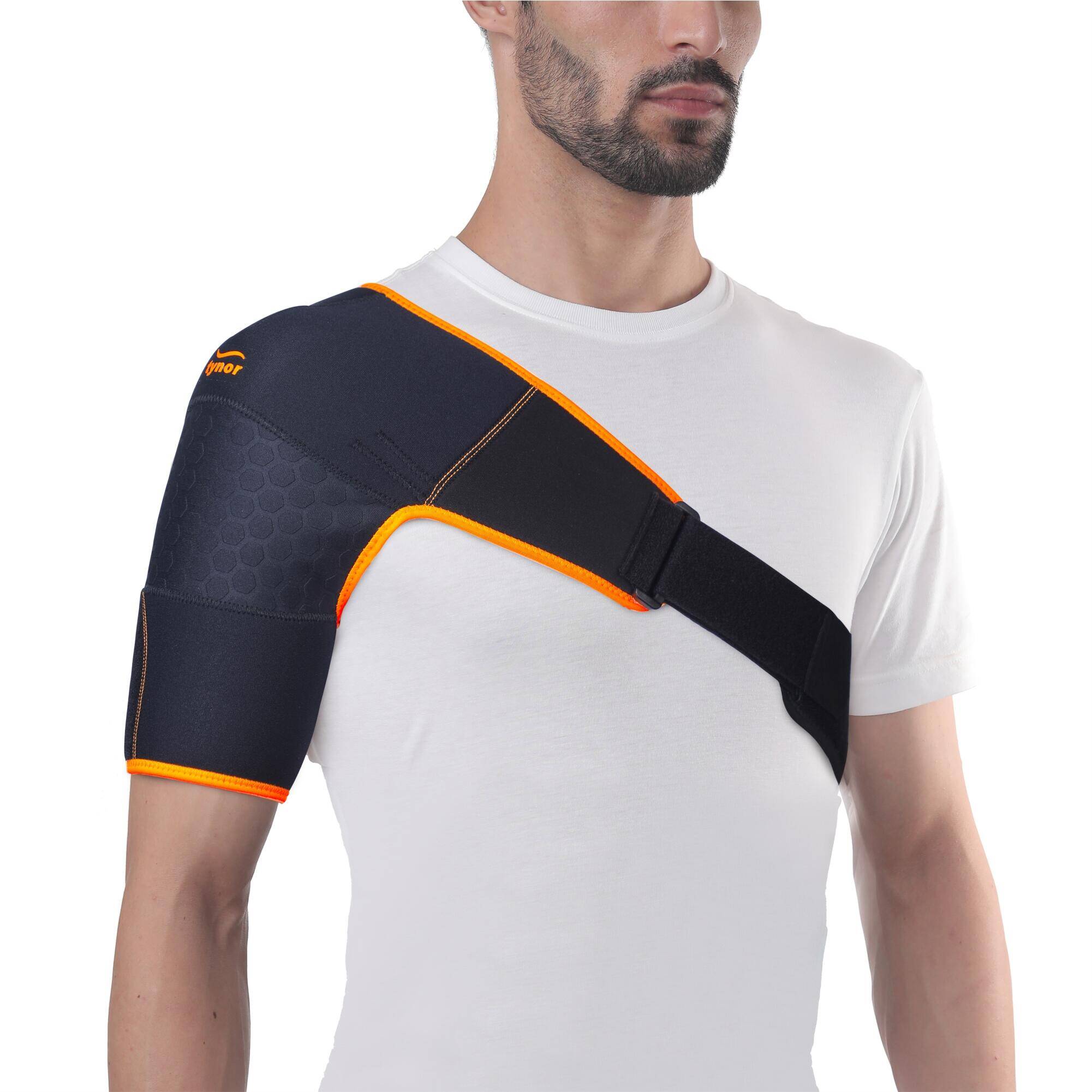 Tynor Shoulder Support Double Lock (Neo) is designed to prevent injuries and to support shoulder in overhead throwing movements of sports.