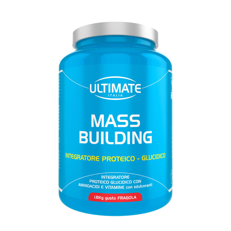 MASS BUILDING 1,8 Kg FRAGOLA IL GAINER PERFETTO PER AUMENTARE LA MASSA MUSCOLARE