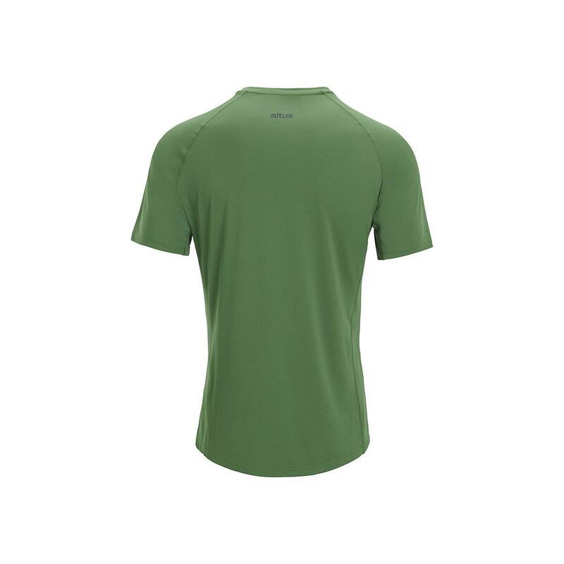 Camiseta manga corta Senderismo en la naturaleza Hombre ALTUS TISMA GREEN