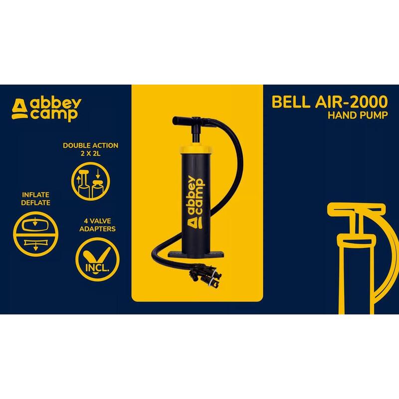 Pompa de mana Abbey, actiune dubla , Bell Air 2000, negru/galben, uni