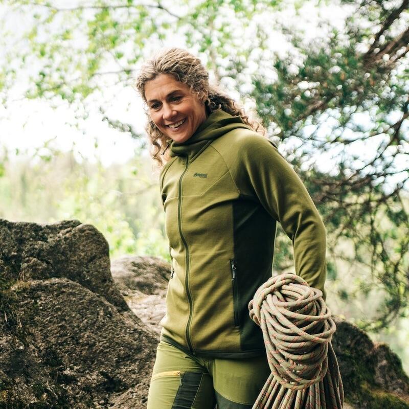 Bergans of Norway Veste à capuche en laine Cecilie - Vert Trail/Vert Olive Foncé