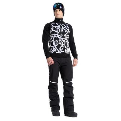 Heren speed jacquard half zip sweatshirt met lange mouwen (zwart/wit)
