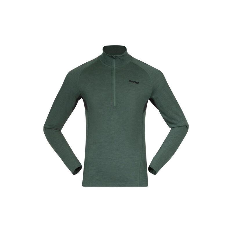 Bergans of Norway Inner:Pure Half Zip - Dark Jade Green/Solid Charcoal