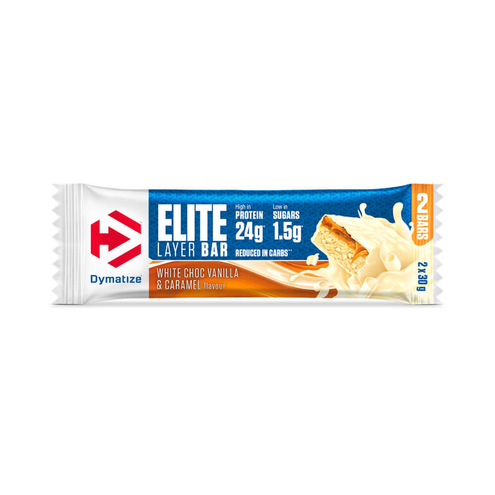 Dymatize Elite Layer Bar (18x60g) White Choc Vanilla & Caramel - Barres 2/7