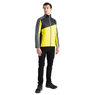 Heren gewatteerd afdalingsjack (neon spring/zwart)