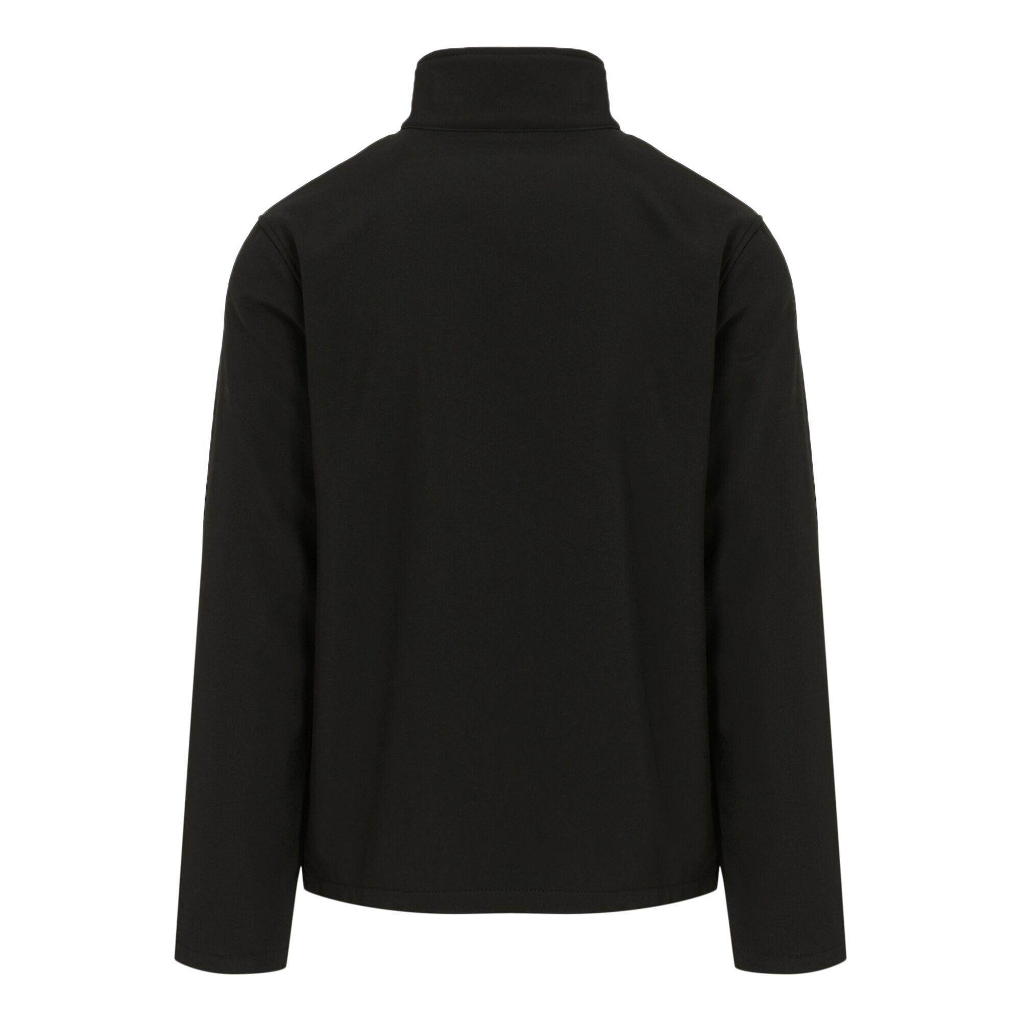 Mens Plain Double Layered Soft Shell Jacket (Black/Mineral Grey) 2/4
