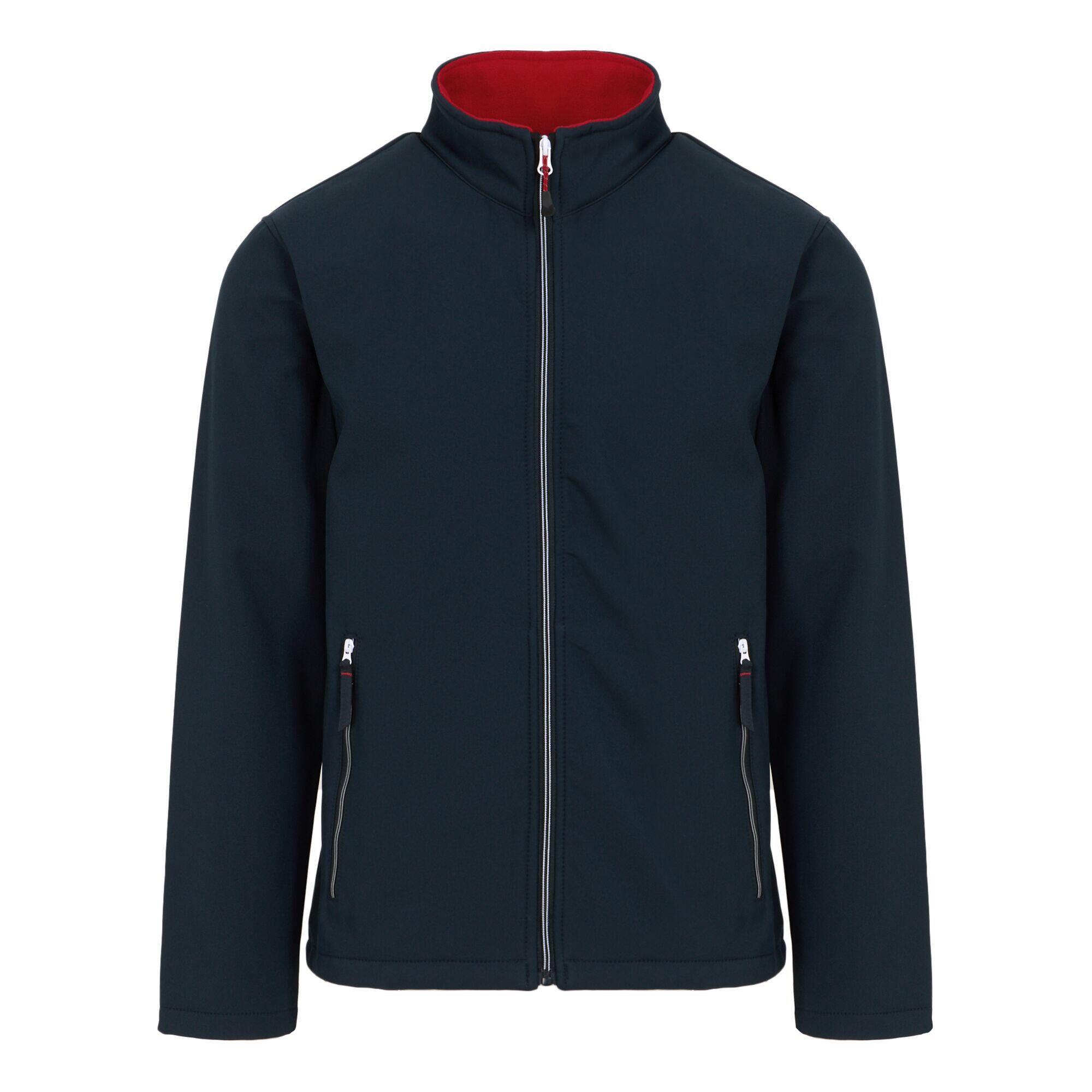 REGATTA Mens Plain Double Layered Soft Shell Jacket (Navy/Classic Red)