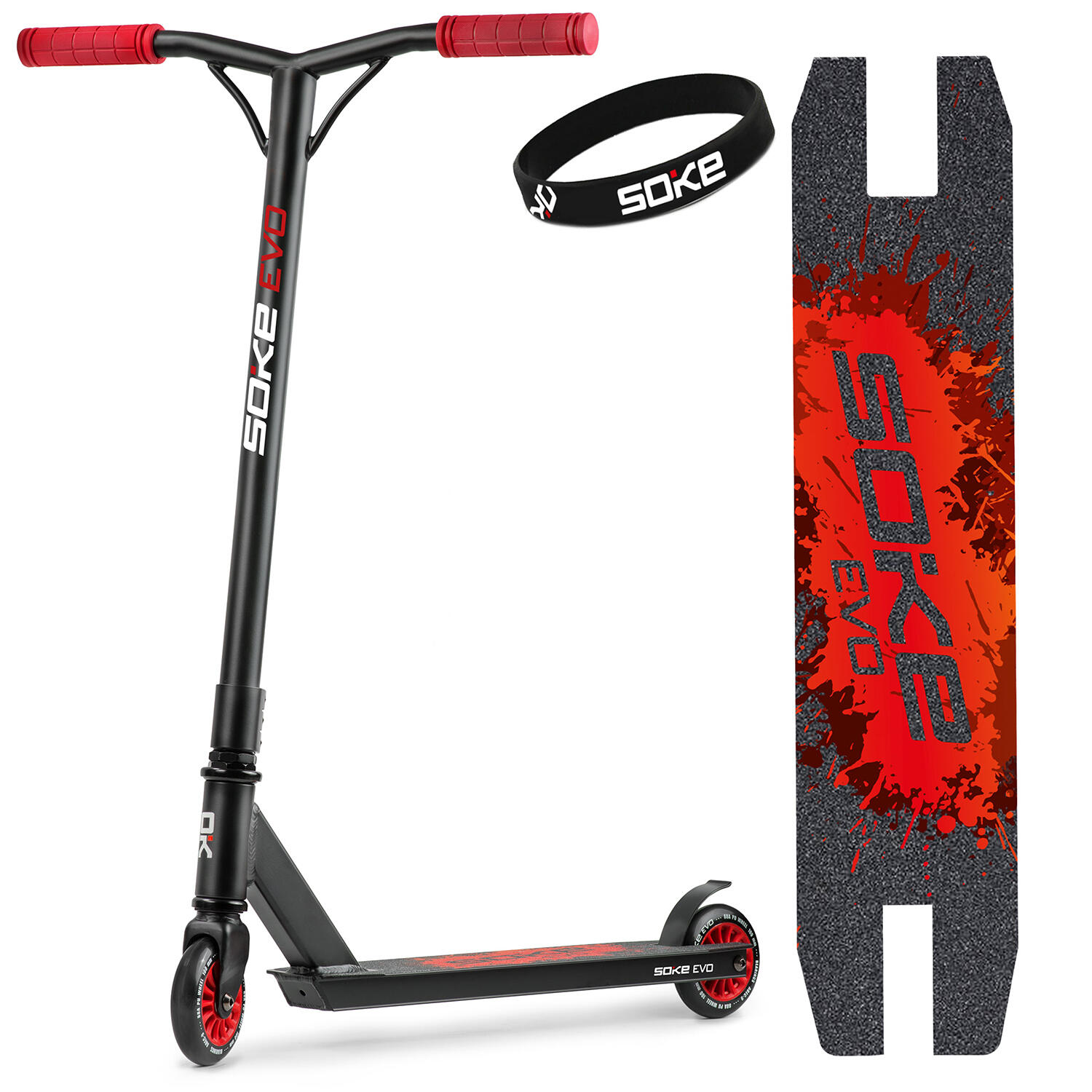 SOKE Monopattino freestyle bambino Evo, Rosso