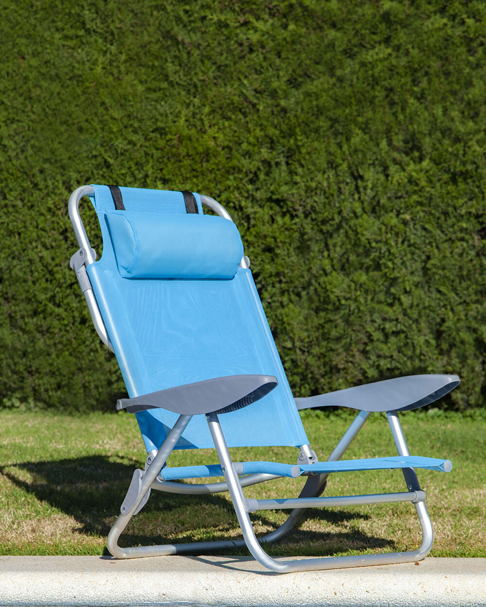 SILLA DE PLAYA PLEGABLE Y RECLINABLE 5/7