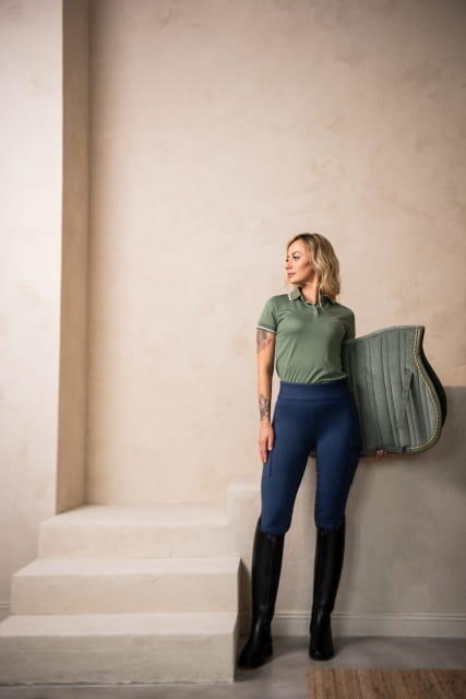 Legginsy jeździeckie damskie EQUESTRIAN QUEEN Greenwich 24SS z pełnym lejem