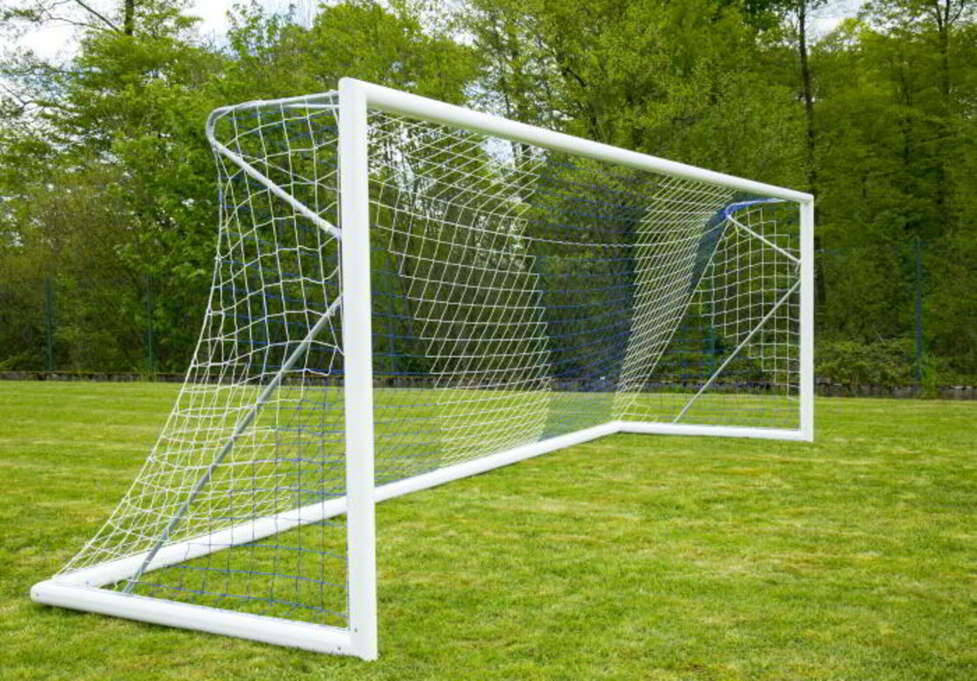 Filet de foot de 2 couleurs (7,32x2,44m) Blanc / Bleu 4/5
