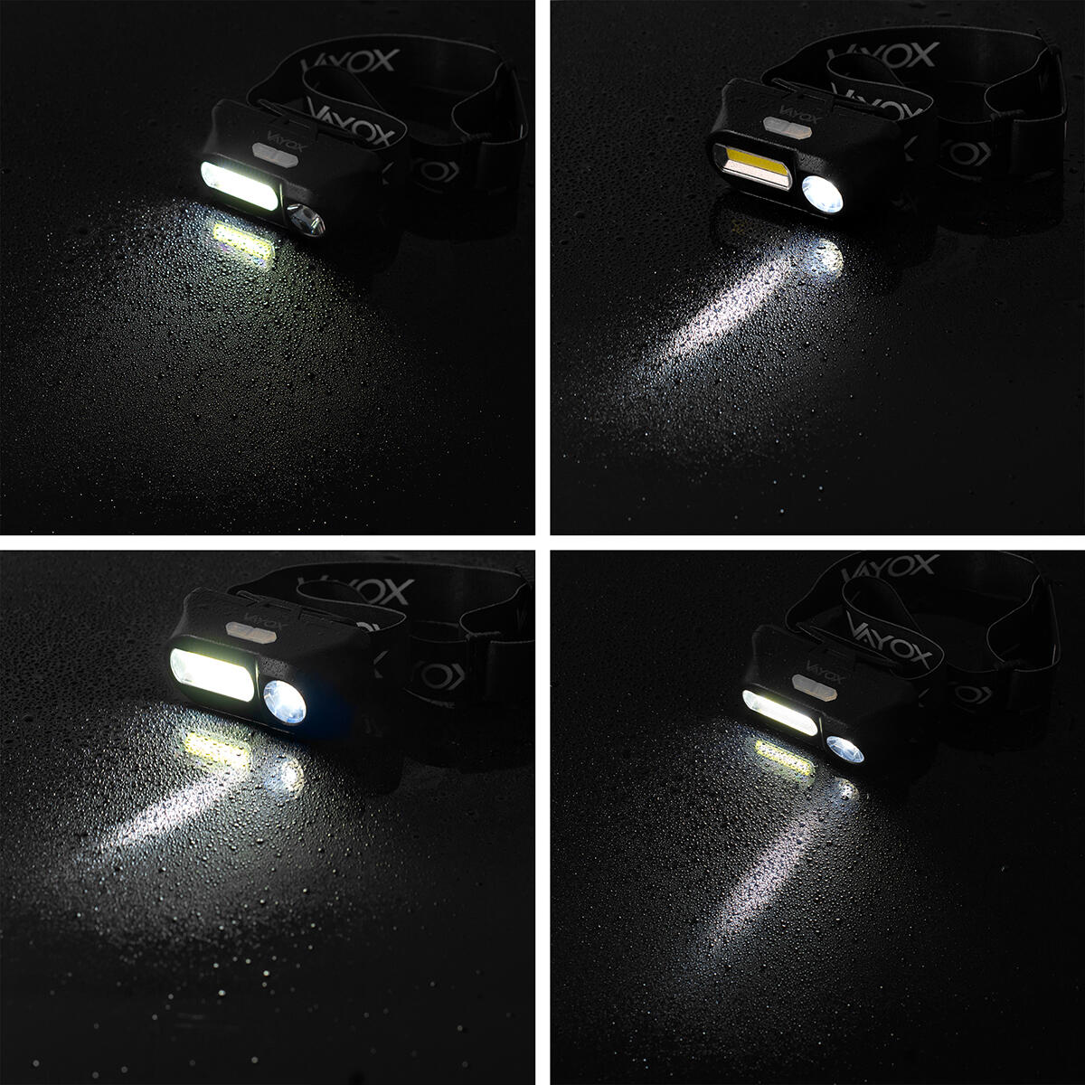 Lanterna frontal Vayox VA0175, 380lm, recarregável, USB-C 4/7