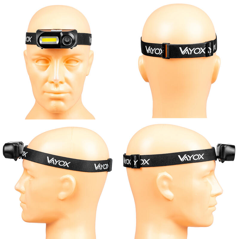 Latarka czołowa Vayox VA0175, 380lm, akumulatorowa, USB-C
