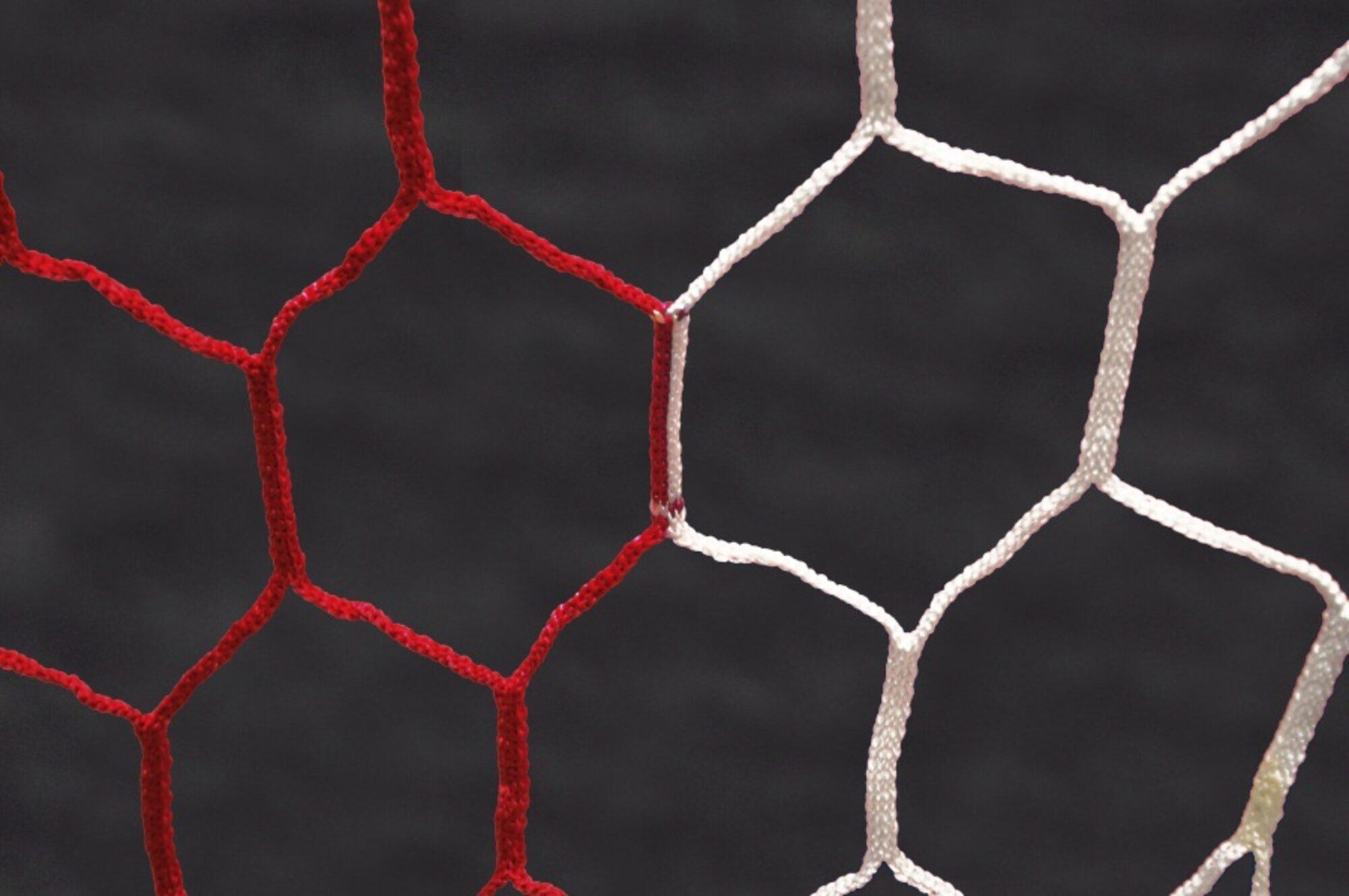 Rete da calcio da stadio esagonale rossa/bianca 4/5
