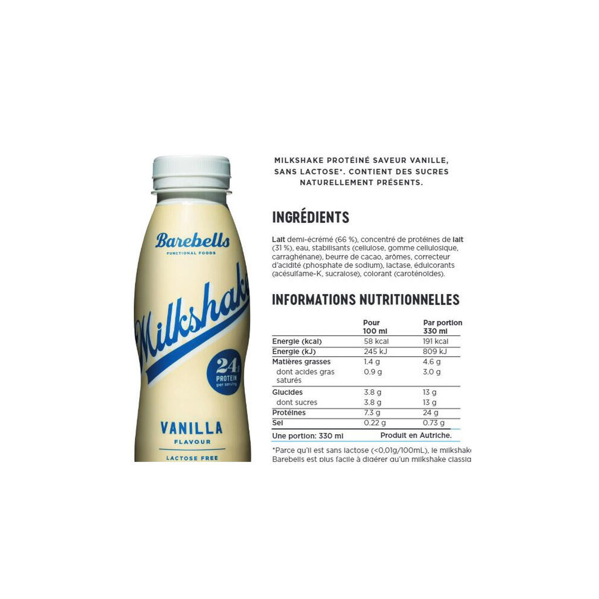 Barebells Milkshake (330 ml) | Vanille