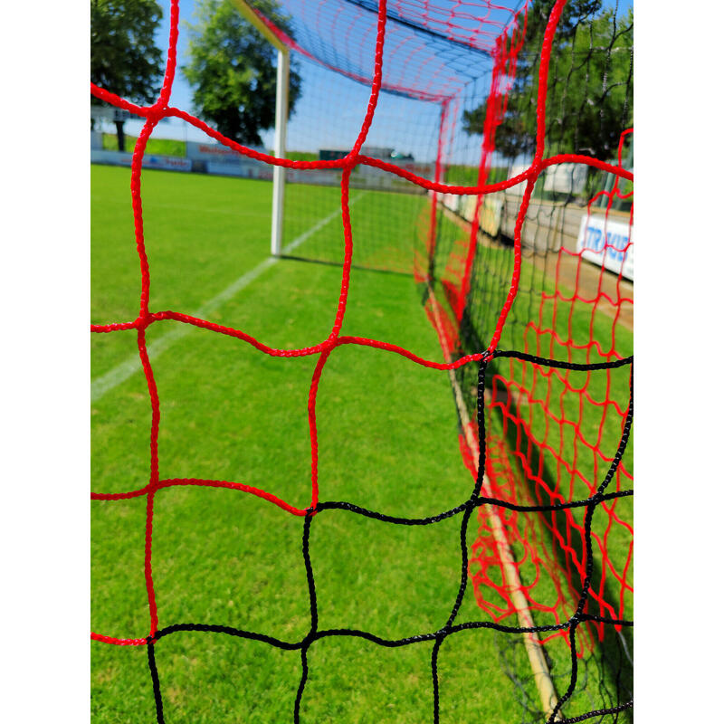 Rede de futebol de estádio preta / vermelha