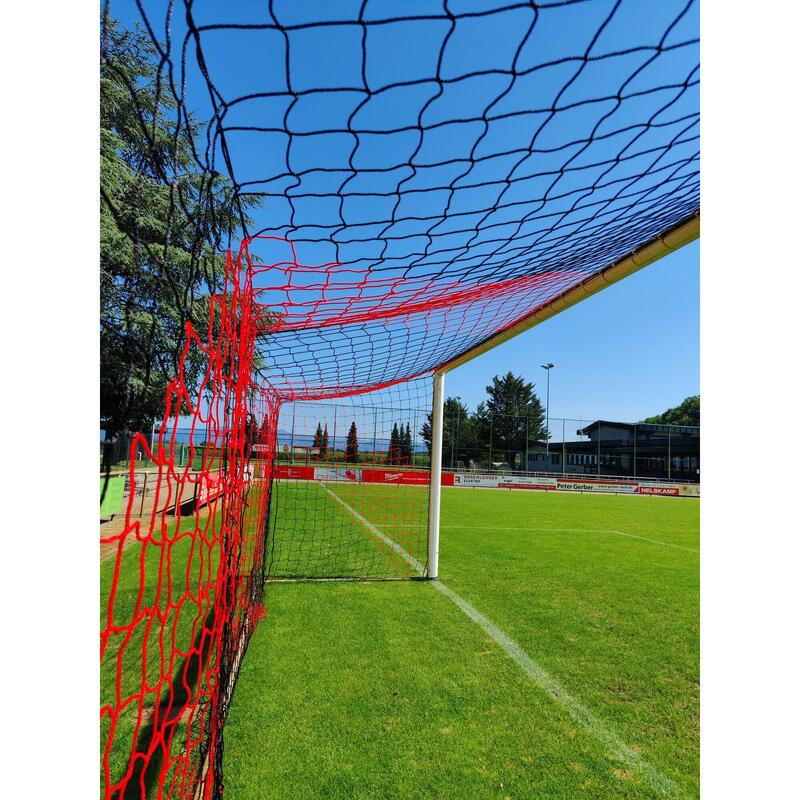 Rede de futebol de estádio preta / vermelha